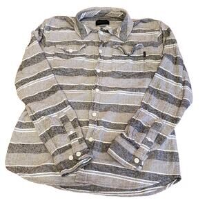 Valor Collective Shirt Mens Medium Flannel Collared Long Sleeve Button Down Grey